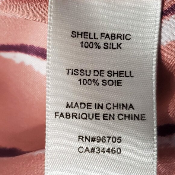 Rebecca Taylor 100% Pink Striped Silk Sleeveless Blouse, 16 - Picture 6 of 6